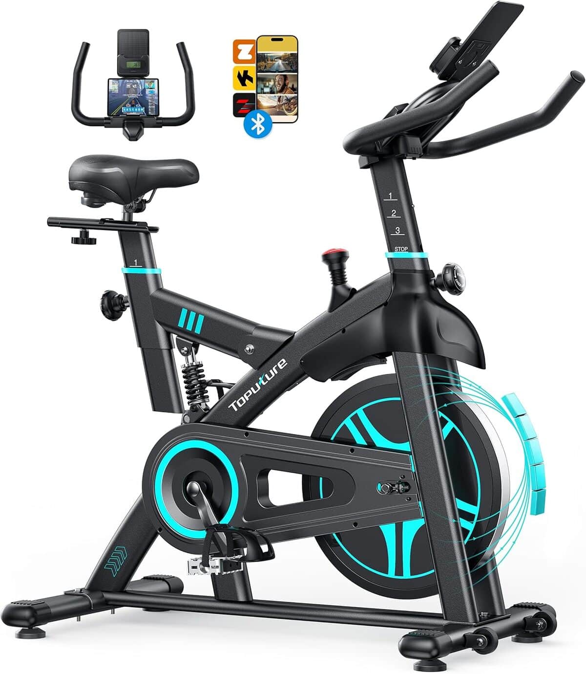 Test : vélo d'appartement connecté Toputure, 100 niveaux de résistance