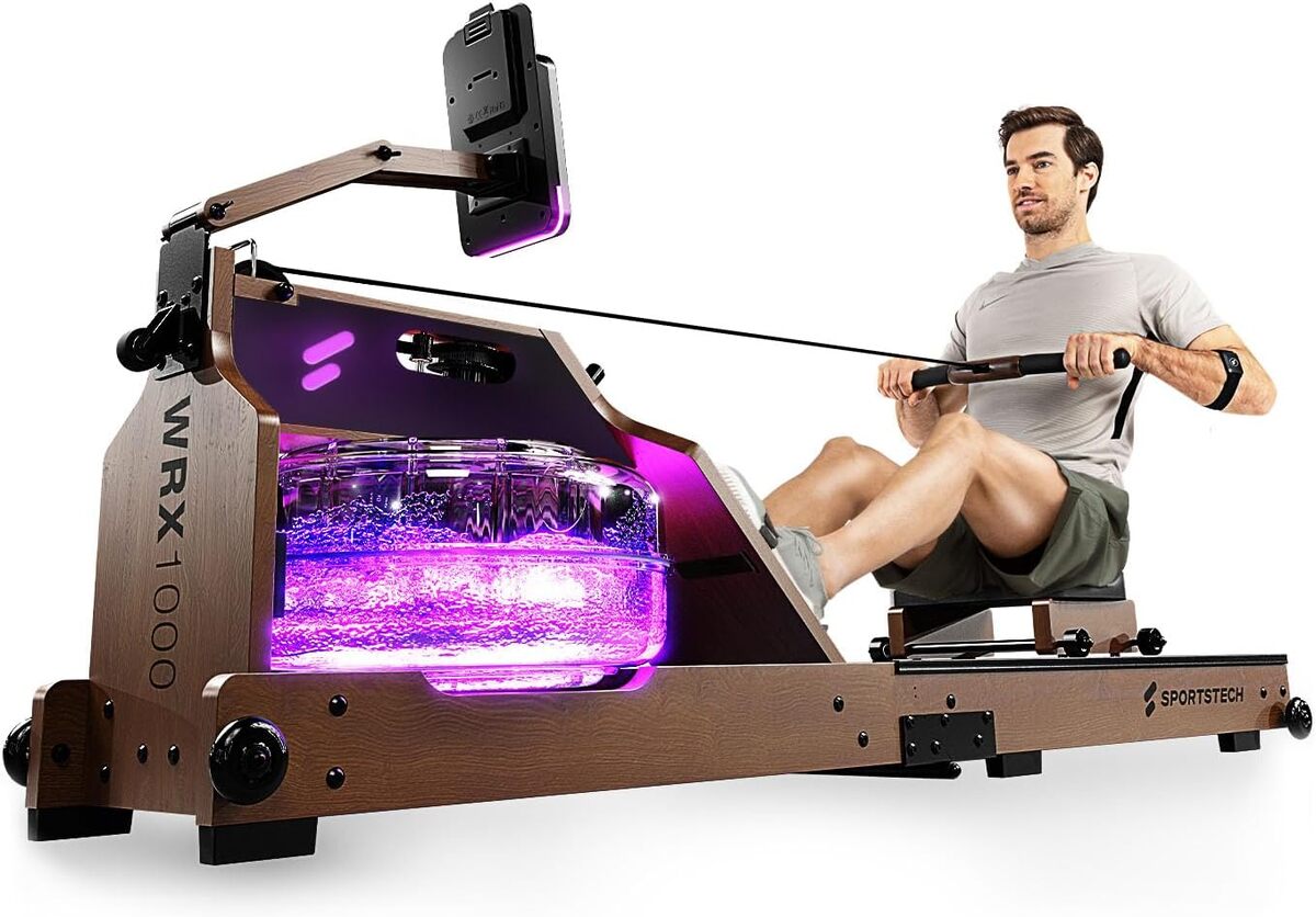 Test du rameur Sportstech WRX1000 en bois massif et réservoir LED