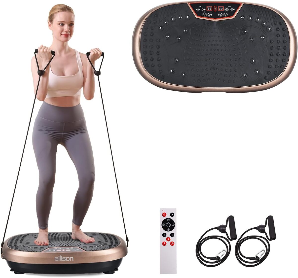 Test de la plateforme vibrante EILISON Fitpro (marron)