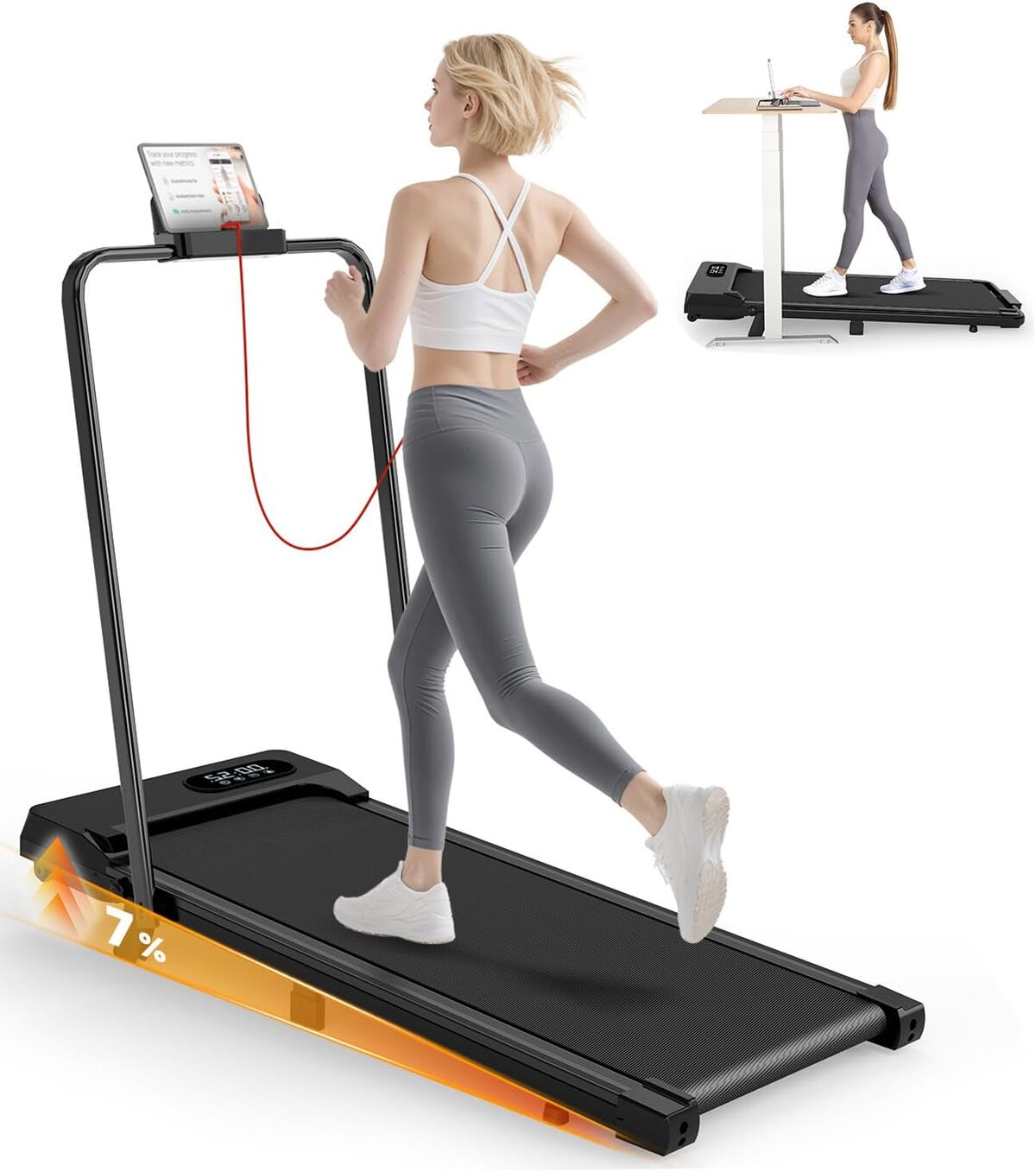 Test du walking pad 2 en 1 2.5HP : tapis de course pliant pour bureau
