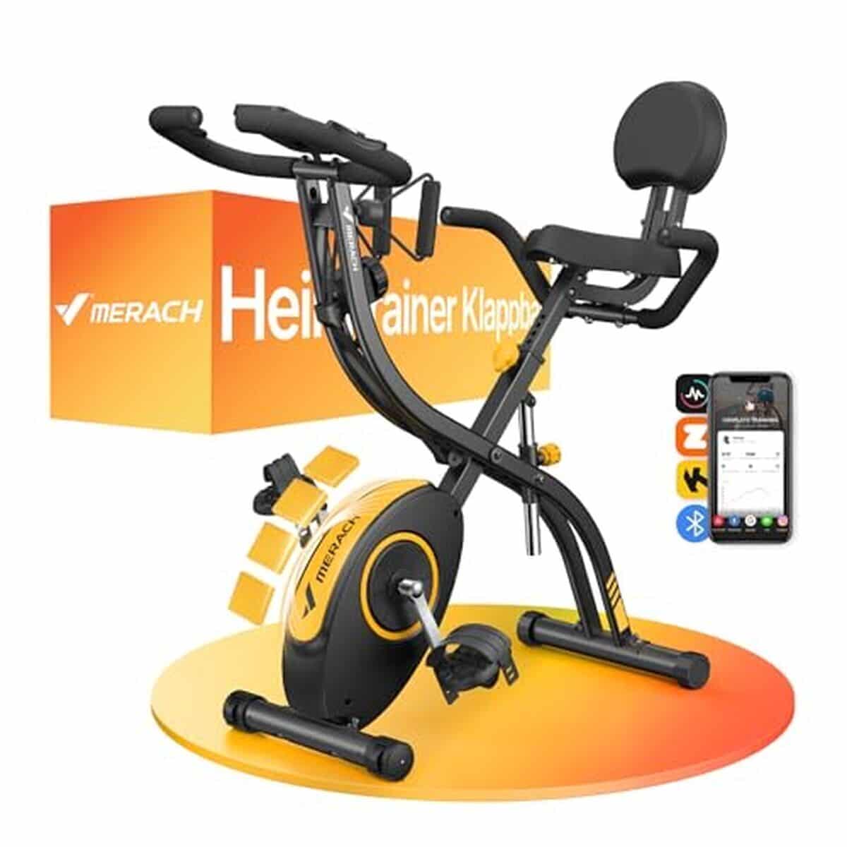 Test du vélo d'appartement pliable Merach 4 en 1 : 16 niveaux de résistance magnétique