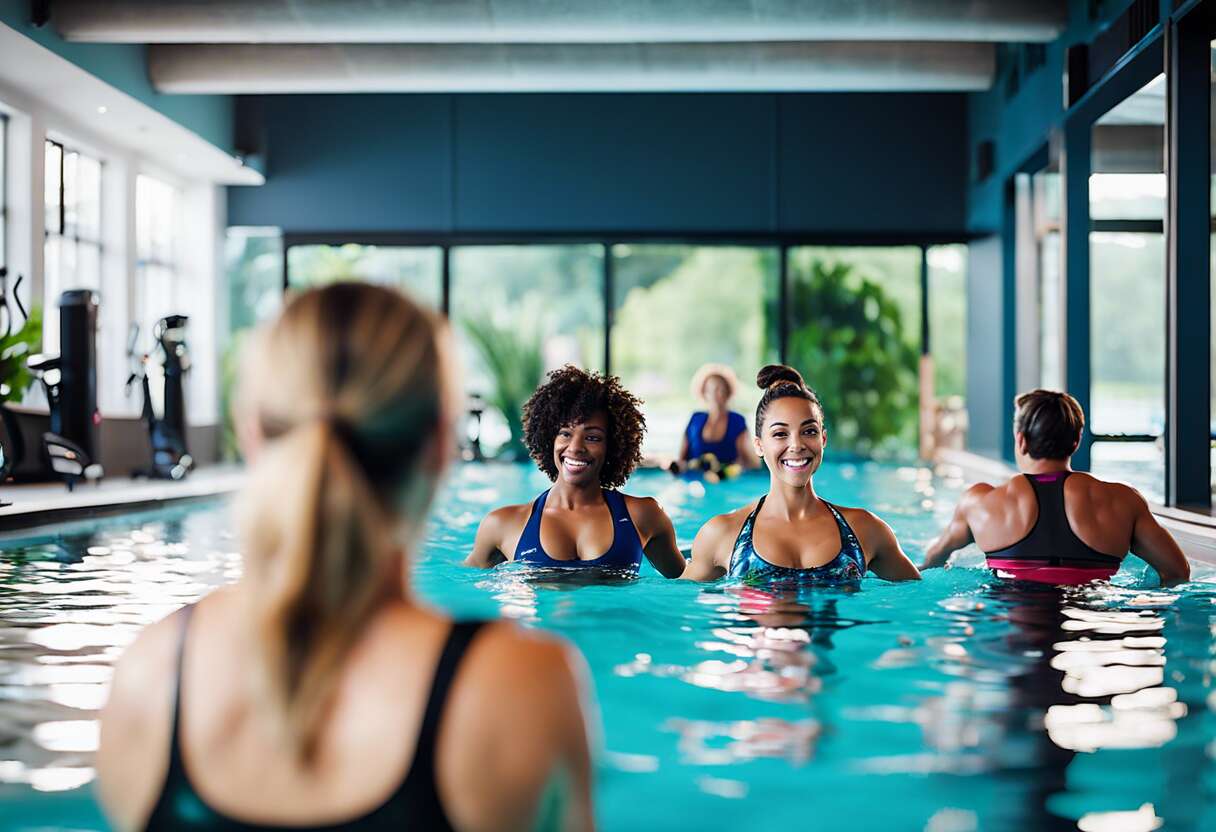 Exercice d'aquabike pour le ventre