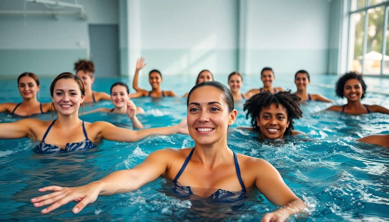 Exercices d'aquagym pour abdos et fessiers
