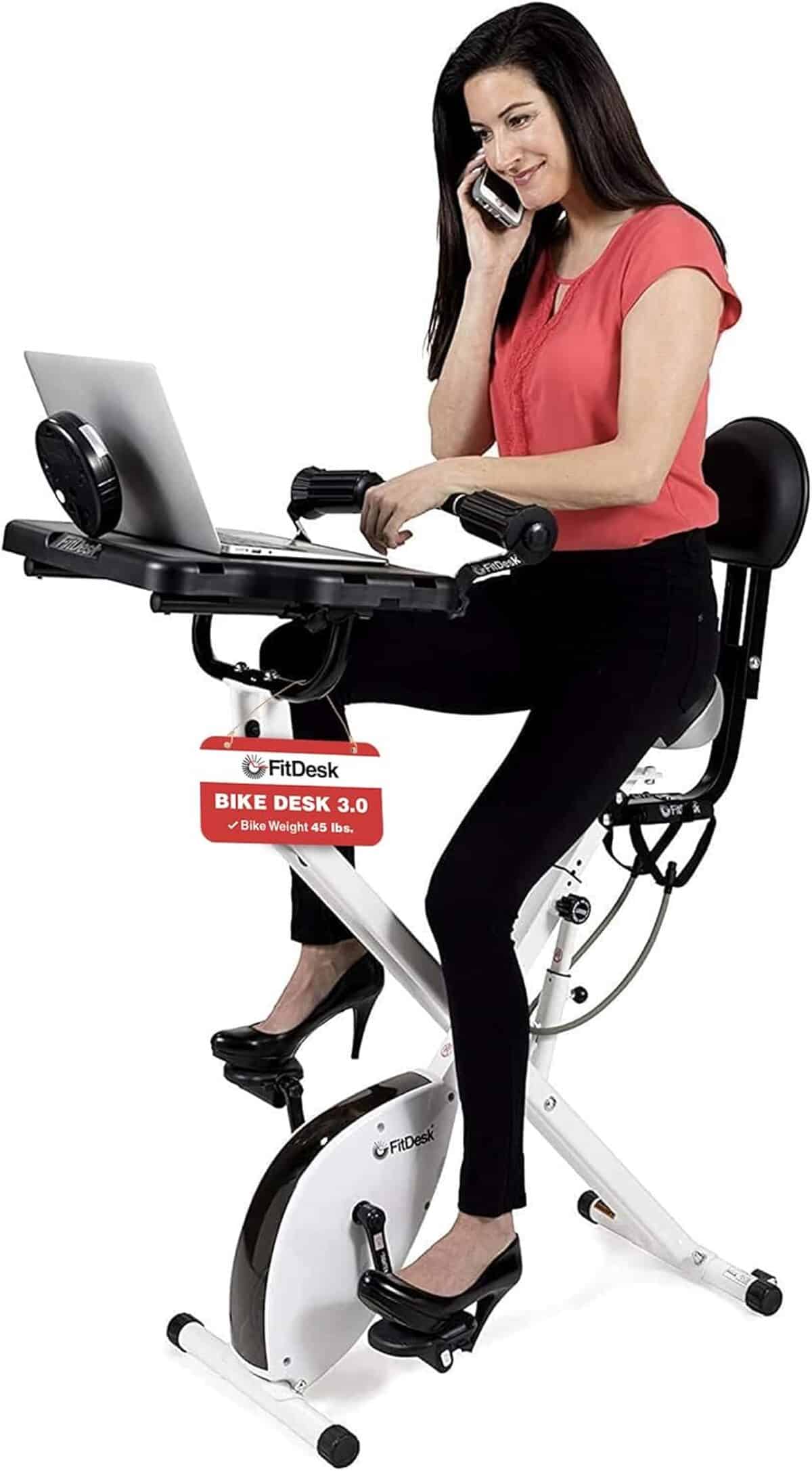 Test du vélo d'appartement de bureau Fitdesk 3.0 blanc