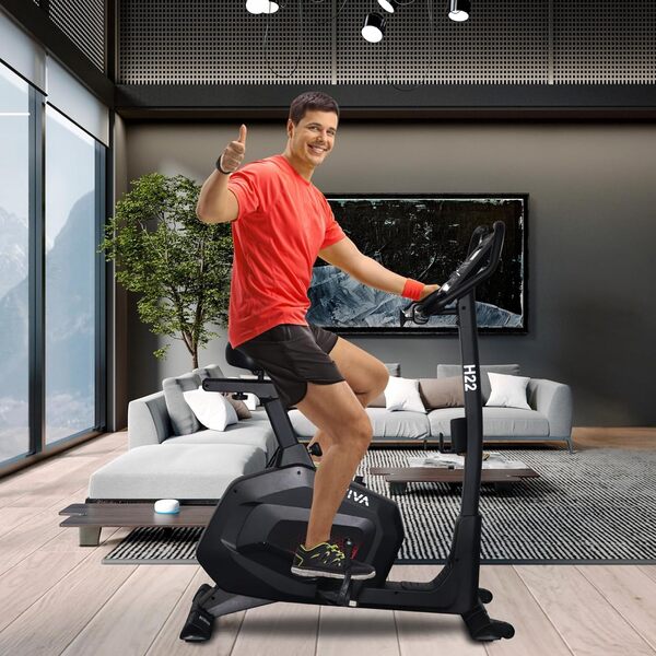 AsVIVA Vélo d'appartement et ergomètre H22 Pro Bluetooth Unisexe-Adulte, Noir, Taille Unique
