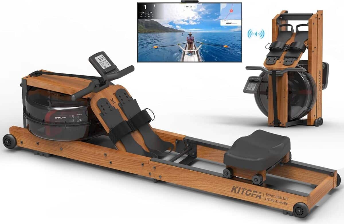 Test du rameur pliable Kitopa en chêne : performance à domicile