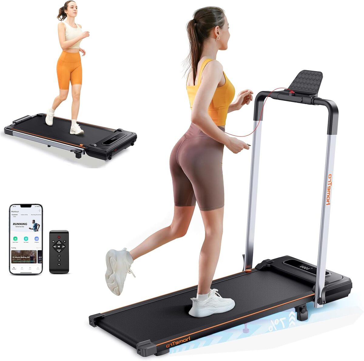 Test : homeTro tapis de marche inclinable 7% 2.5HP compact