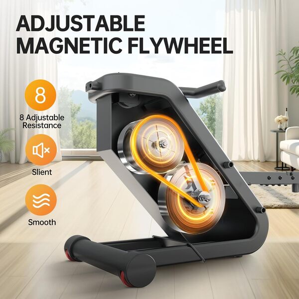 PASYOU Rameur Magnétique D'appartement, Rameur Magnétique Silencieux Connecter APP avec Écran LCD, Silencieux, Capacité Maximale 158KG,Assemblage Facile,PW36