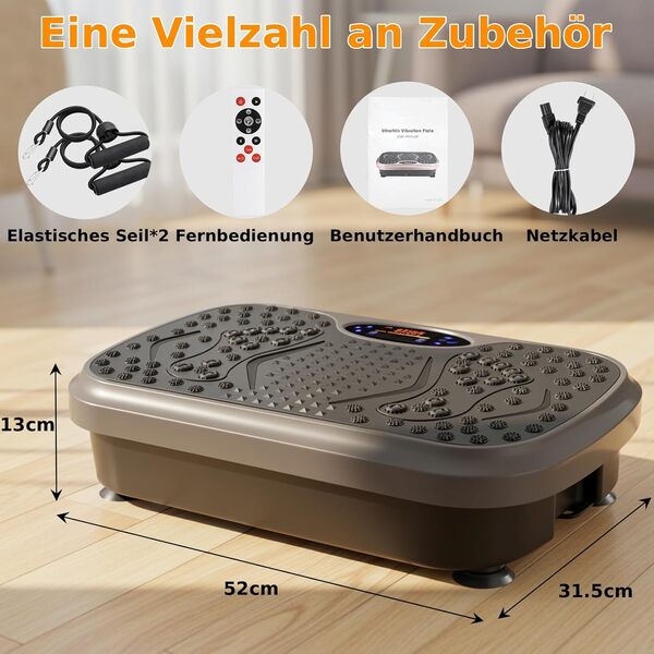 TLGREEN Plateau Vibrant à 99 Niveaux, 5 programmes d'entraînement, Design Compact, Moteur Silencieux, pneus d'entraînement, antidérapant, Vibrant de Fitness pour la Maison