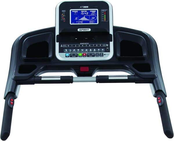Spirit Treadmill XT 385 - Tapis de Course avec 3,5 CV, 1-18 km/h, Inclinaison 0-15 Level, 7,5`` LCD, Pliable
