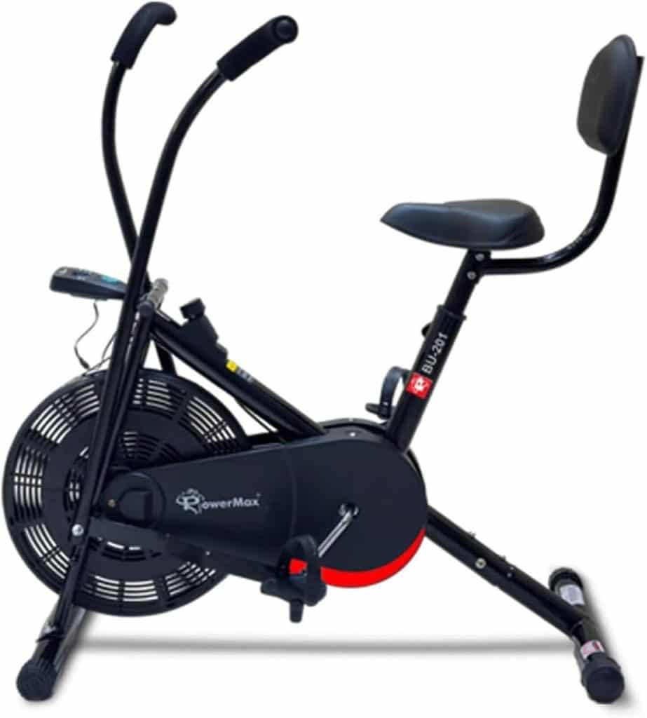 Test du Powermax Fitness BU-201 : vélo d'appartement avec soutien dorsal