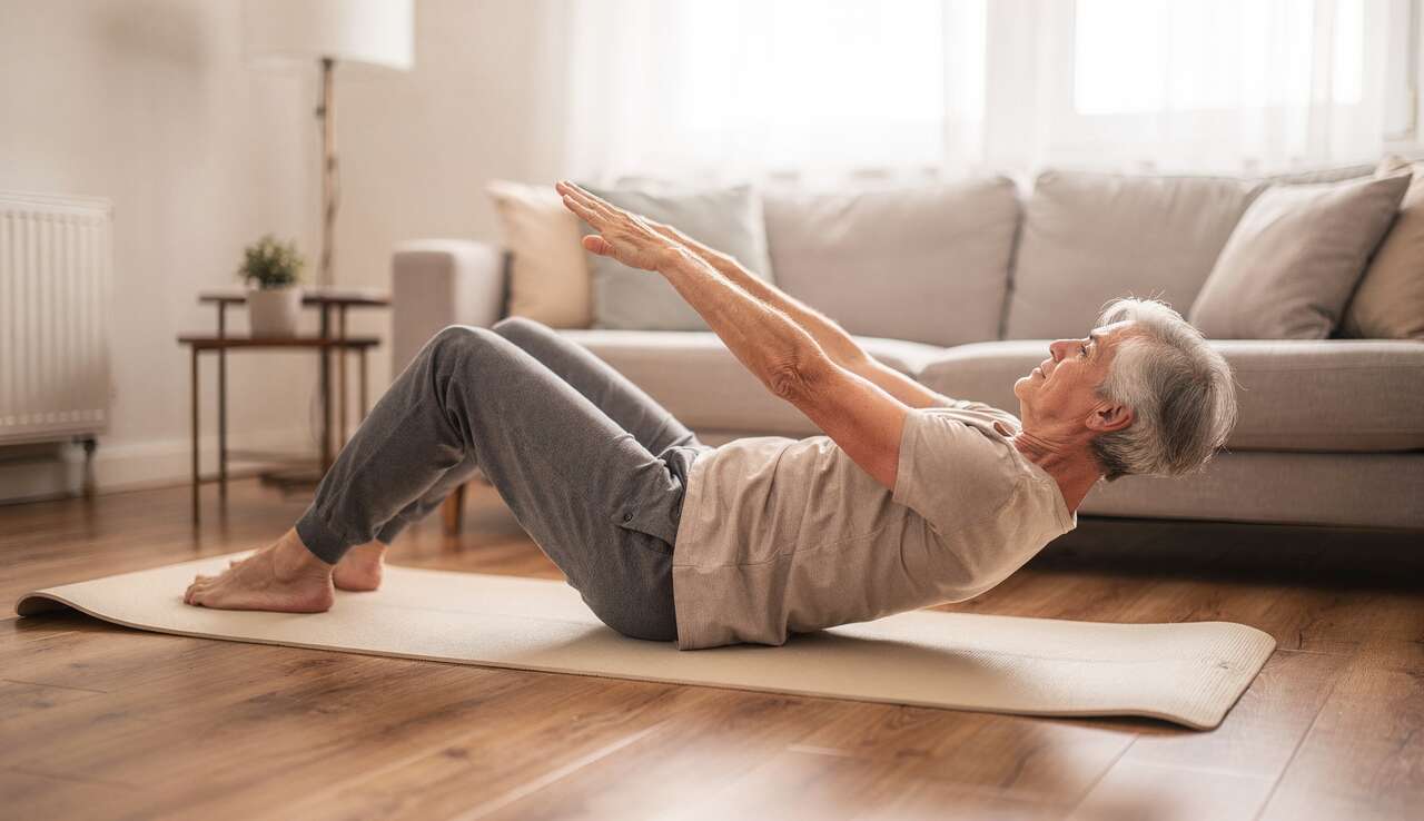 Exercice 1 : renforcement doux des abdos et lombaires