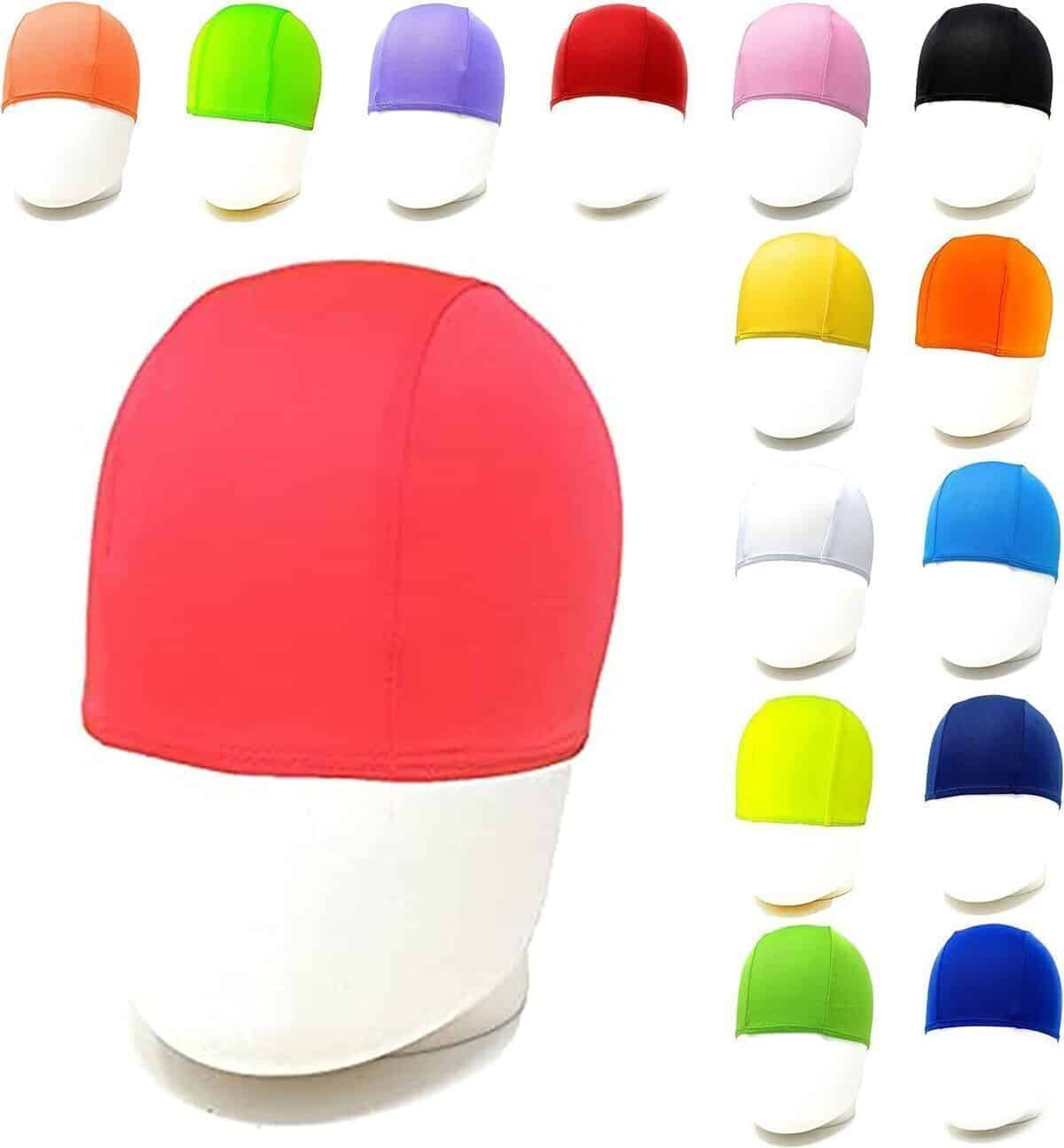 Test du casque de natation professionnel en polyester : bonnet unisexe éblouissant