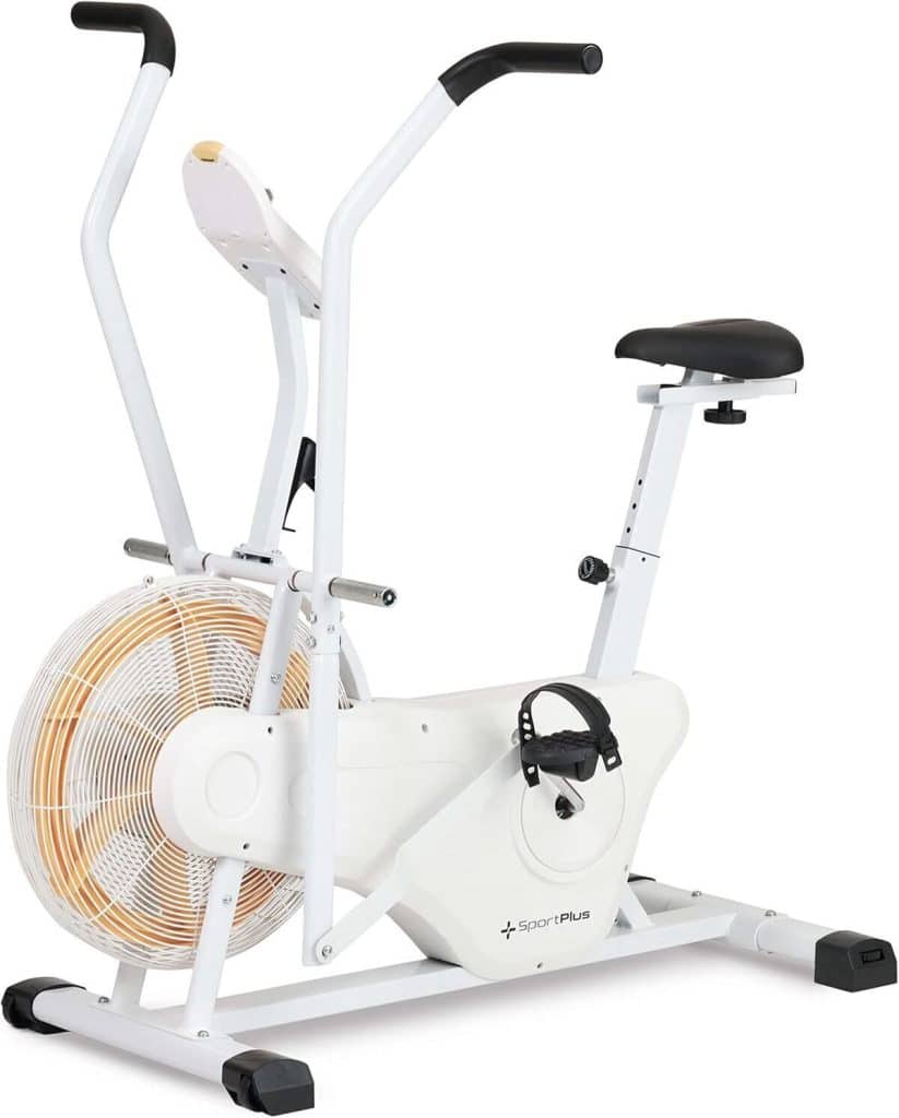 Test du vélo d'intérieur SportPlus air bike pour HIIT