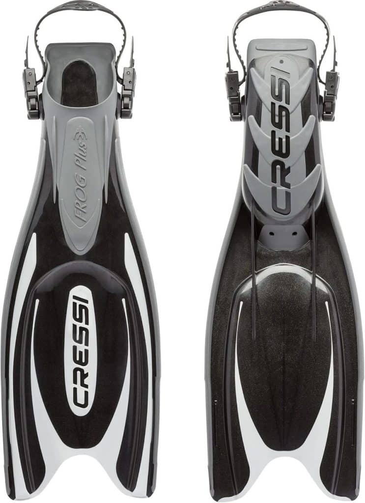 Test des palmes réglables Cressi Frog Plus noir/argent L/XL