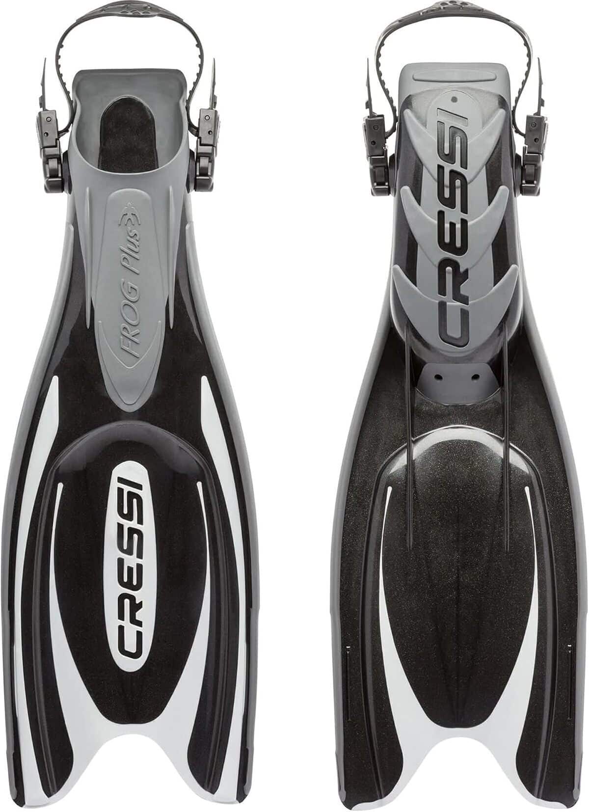 Test des palmes réglables Cressi Frog Plus noir/argent L/XL