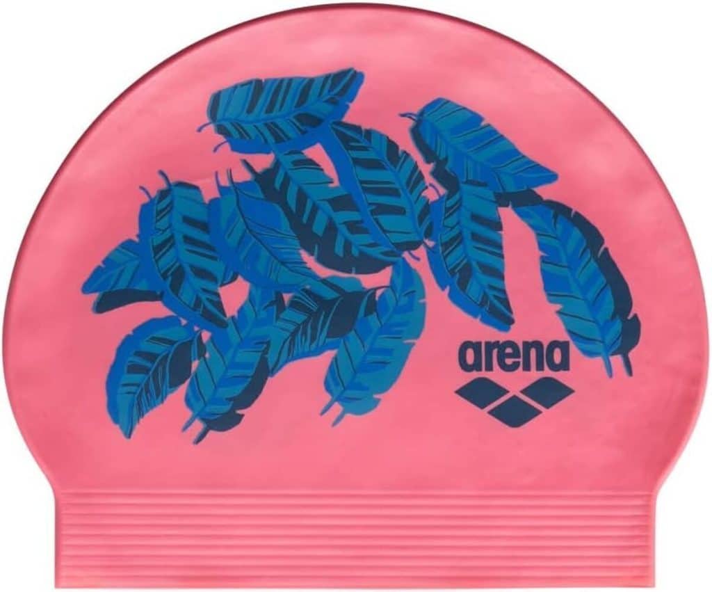Test du bonnet de bain Arena rose fluo en latex souple