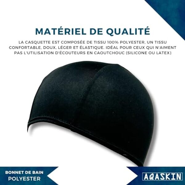 Découvrez notre test complet du bonnet de bain Aqaskin en polyester monocolore : qualité, confort et performance pour la natation.
