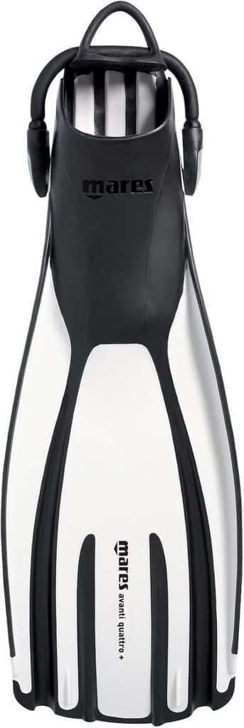 Test des palmes Mares Avanti Quattro + unisexe, blanc
